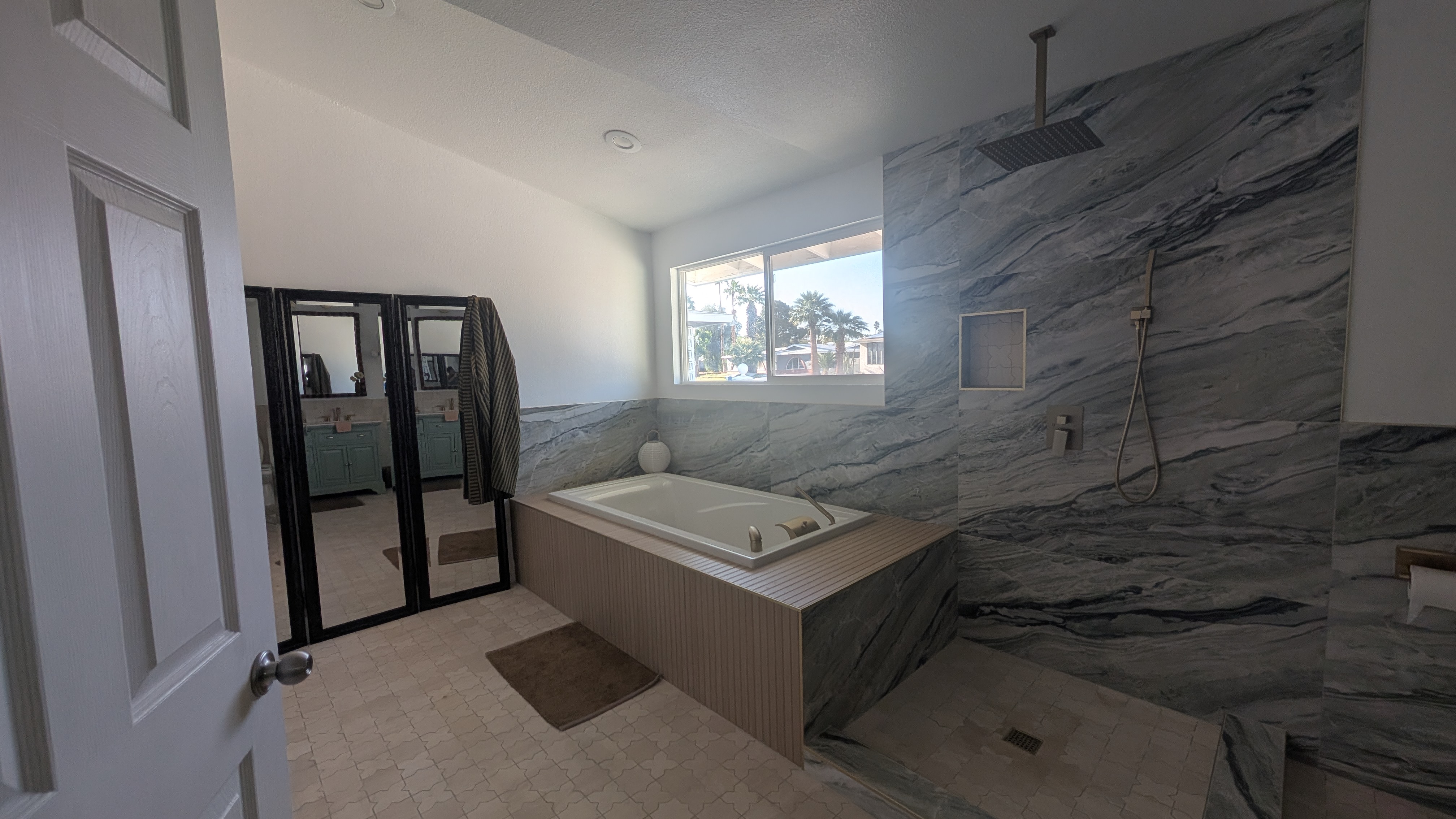 from the bathroom entery