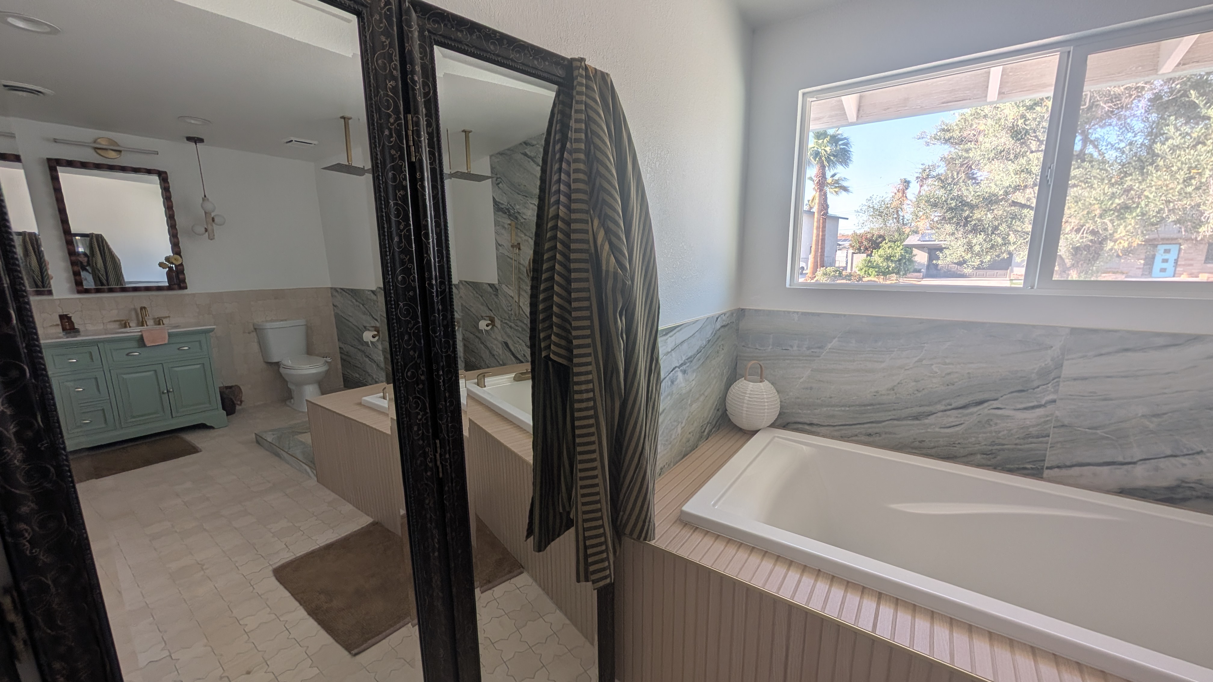 bath tub and beautiful window