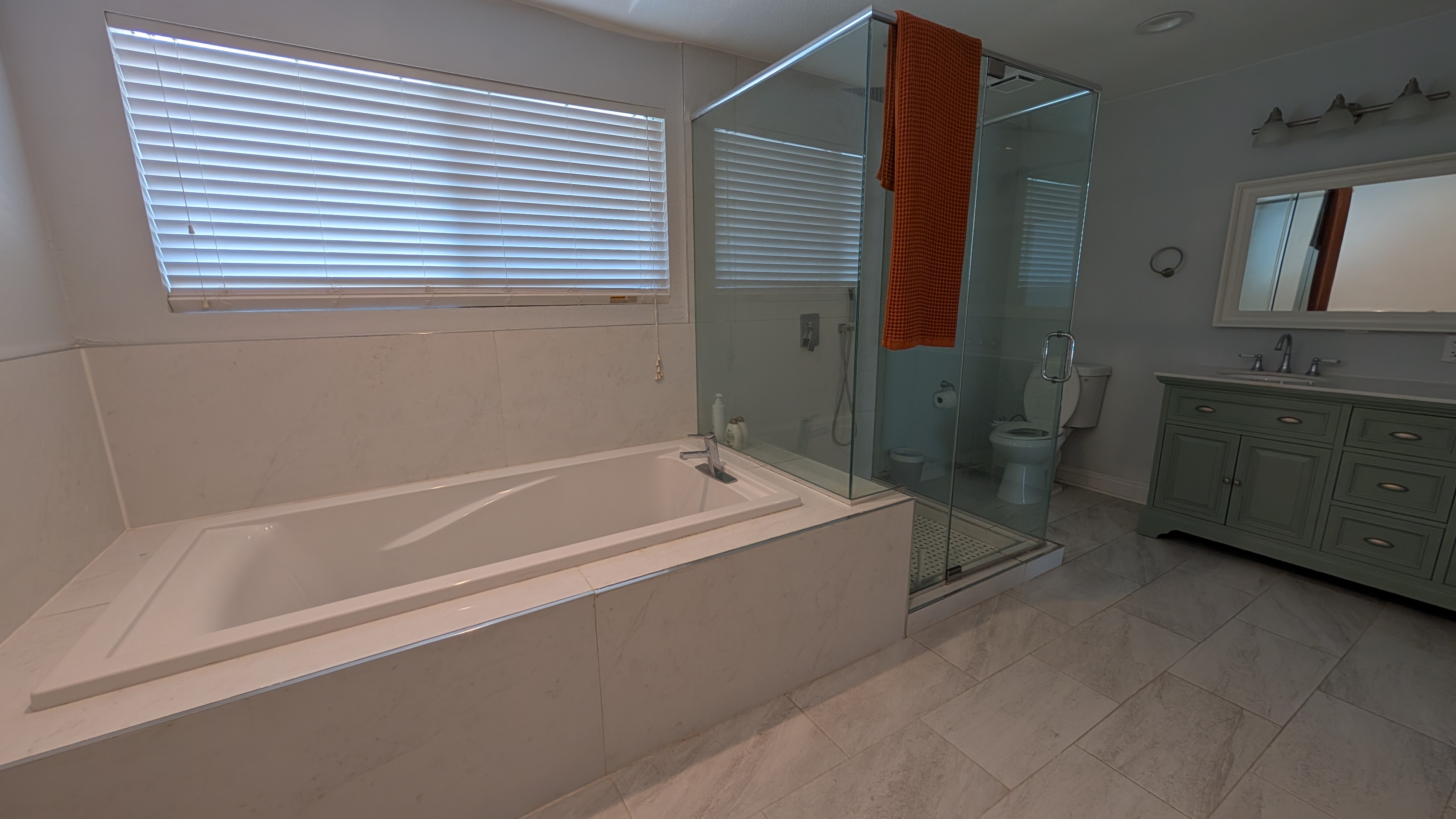 From the far corner adjacent to the door