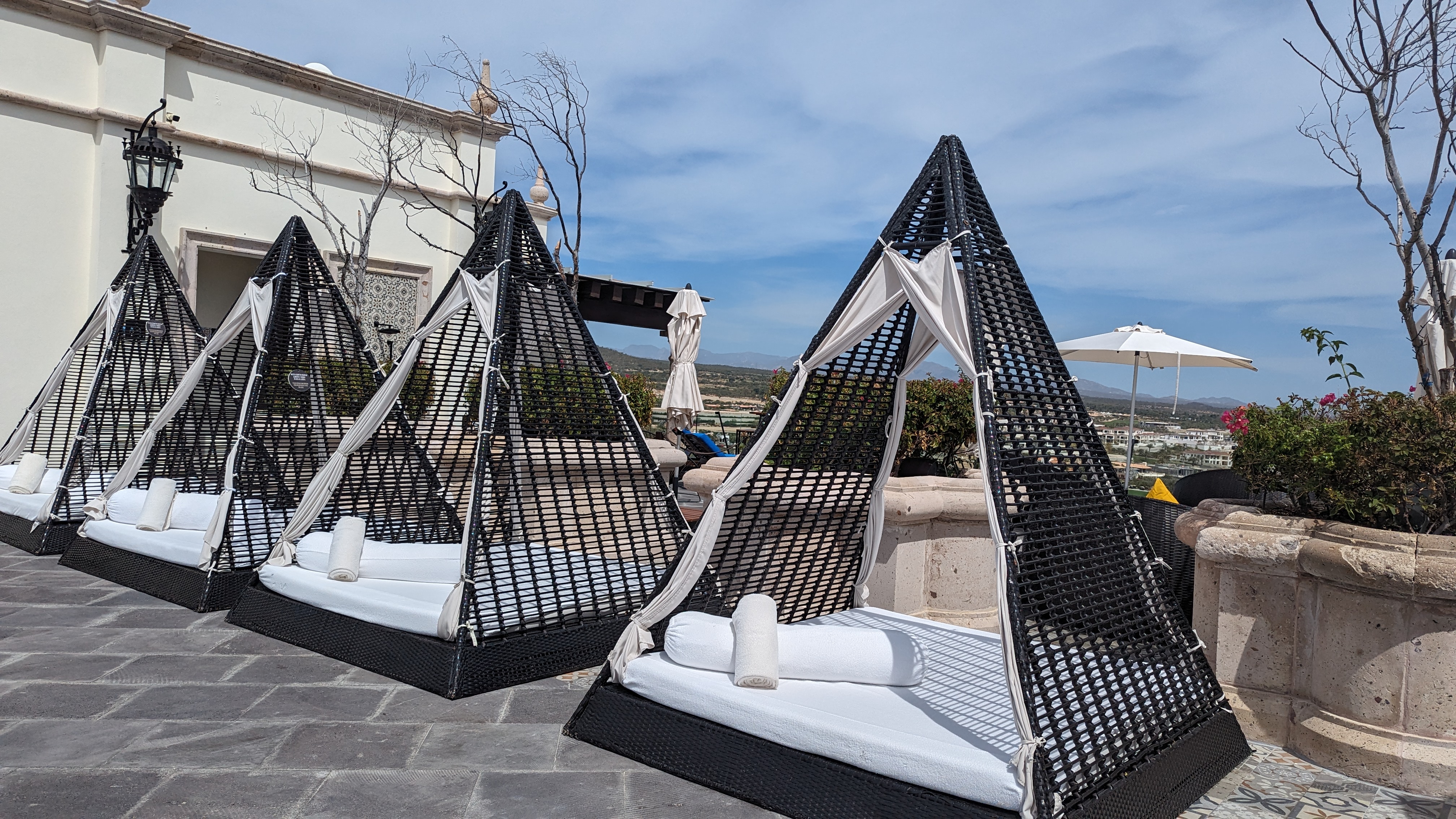 Loungers by the private pool