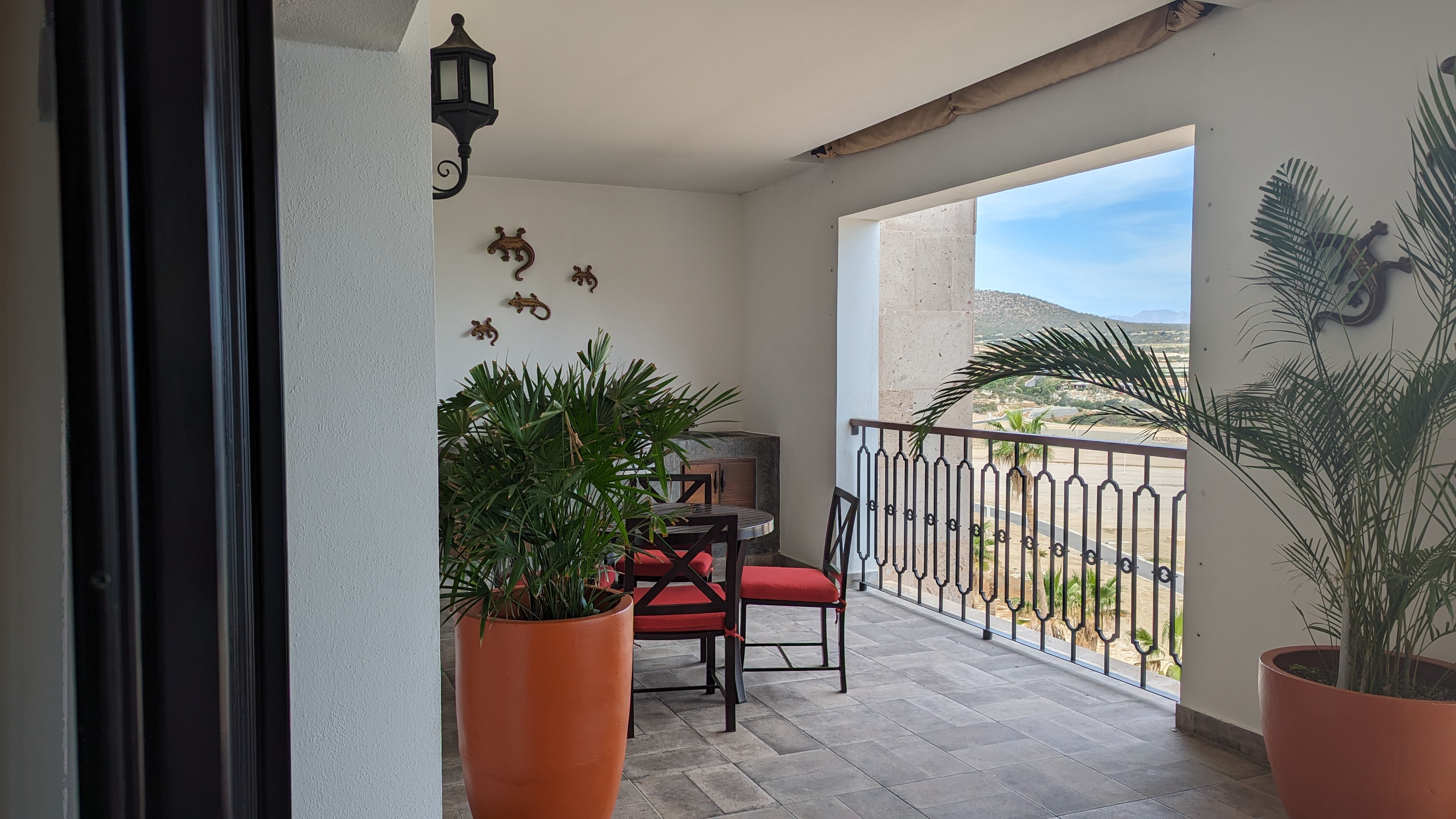 Balcony of one of the residences